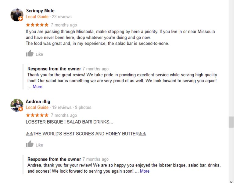 Missoula Restaurant Trip Advisor Google Reviews Steakhouse Seafood Happy Hour